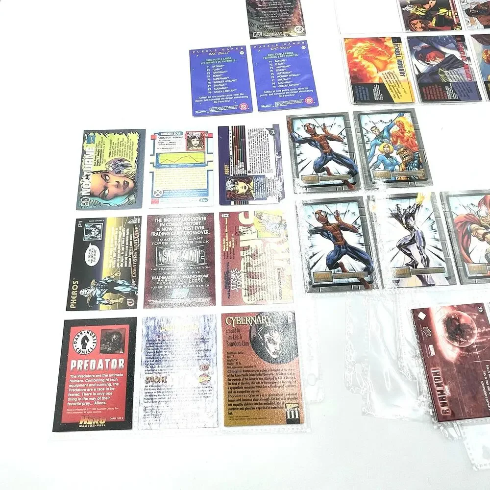 Superhero Random Lot of 30 Trading Cards Iron Man Spiderman Batman Variety